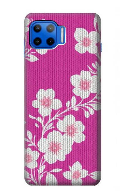 S3924 Cherry Blossom Pink Background Hülle Schutzhülle Taschen für Motorola Moto G 5G Plus