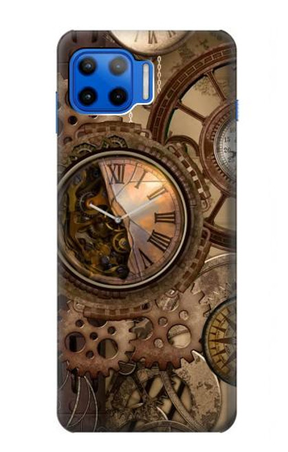 S3927 Compass Clock Gage Steampunk Hülle Schutzhülle Taschen für Motorola Moto G 5G Plus