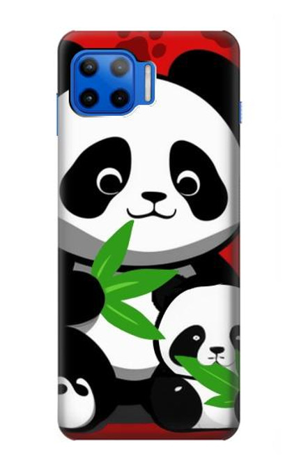 S3929 Cute Panda Eating Bamboo Hülle Schutzhülle Taschen für Motorola Moto G 5G Plus