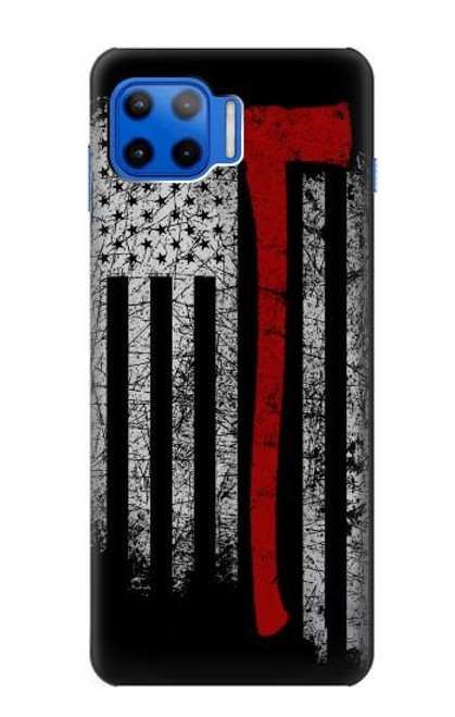 S3958 Firefighter Axe Flag Hülle Schutzhülle Taschen für Motorola Moto G 5G Plus