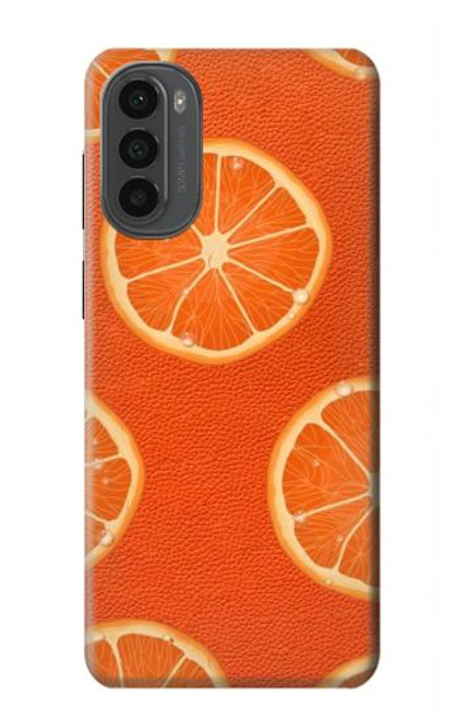 S3946 Seamless Orange Pattern Hülle Schutzhülle Taschen für Motorola Moto G52, G82 5G