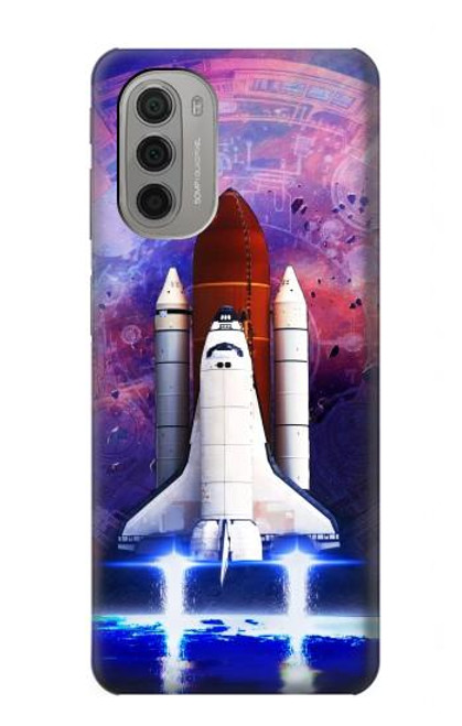 S3913 Colorful Nebula Space Shuttle Hülle Schutzhülle Taschen für Motorola Moto G51 5G