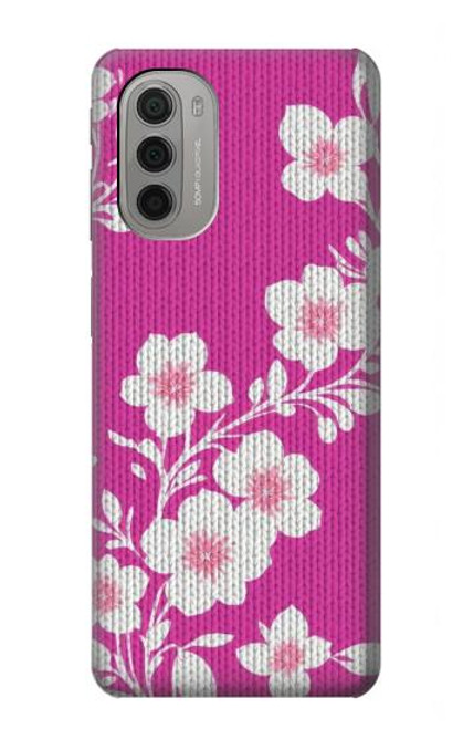 S3924 Cherry Blossom Pink Background Hülle Schutzhülle Taschen für Motorola Moto G51 5G
