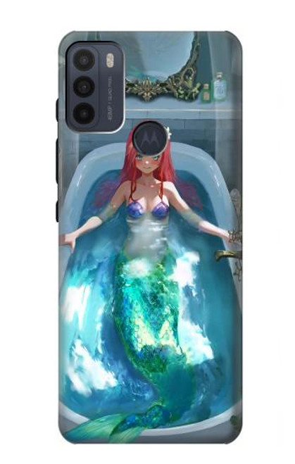 S3911 Cute Little Mermaid Aqua Spa Hülle Schutzhülle Taschen für Motorola Moto G50