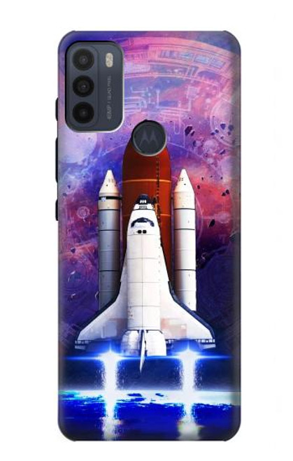 S3913 Colorful Nebula Space Shuttle Hülle Schutzhülle Taschen für Motorola Moto G50