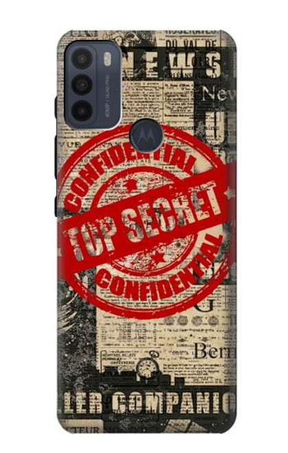S3937 Text Top Secret Art Vintage Hülle Schutzhülle Taschen für Motorola Moto G50