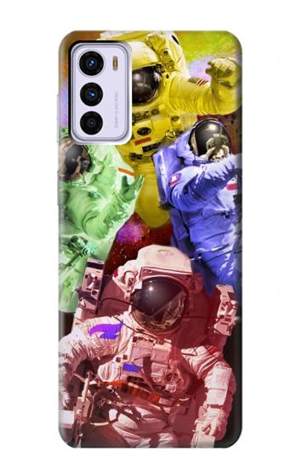 S3914 Colorful Nebula Astronaut Suit Galaxy Hülle Schutzhülle Taschen für Motorola Moto G42