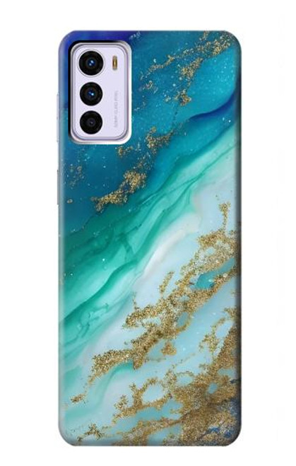 S3920 Abstract Ocean Blue Color Mixed Emerald Hülle Schutzhülle Taschen für Motorola Moto G42