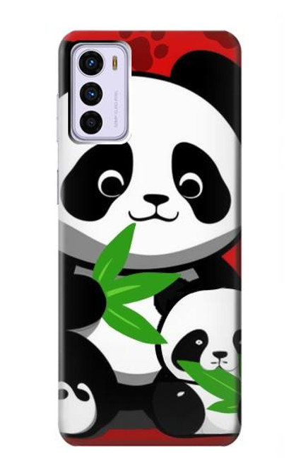 S3929 Cute Panda Eating Bamboo Hülle Schutzhülle Taschen für Motorola Moto G42