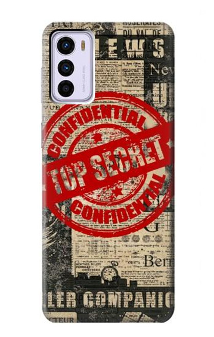 S3937 Text Top Secret Art Vintage Hülle Schutzhülle Taschen für Motorola Moto G42