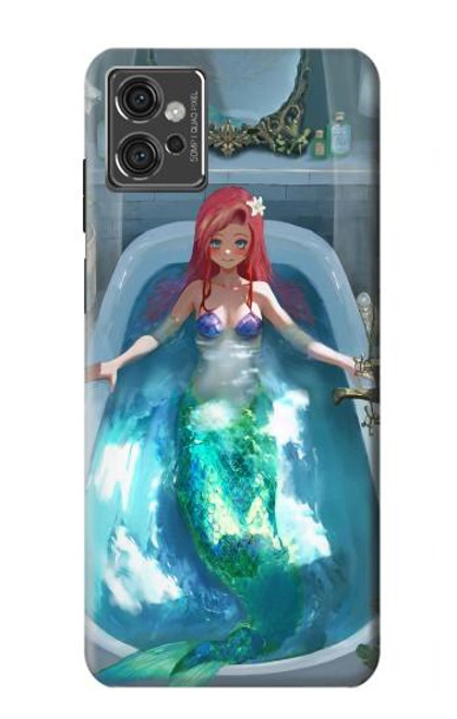 S3911 Cute Little Mermaid Aqua Spa Hülle Schutzhülle Taschen für Motorola Moto G32