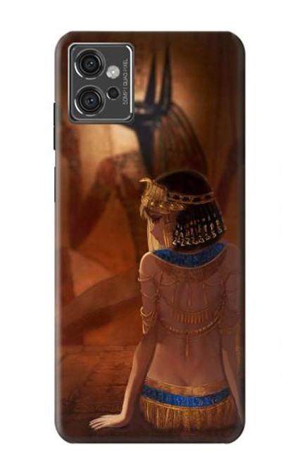 S3919 Egyptian Queen Cleopatra Anubis Hülle Schutzhülle Taschen für Motorola Moto G32