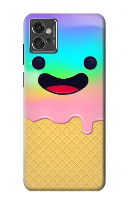 S3939 Ice Cream Cute Smile Hülle Schutzhülle Taschen für Motorola Moto G32