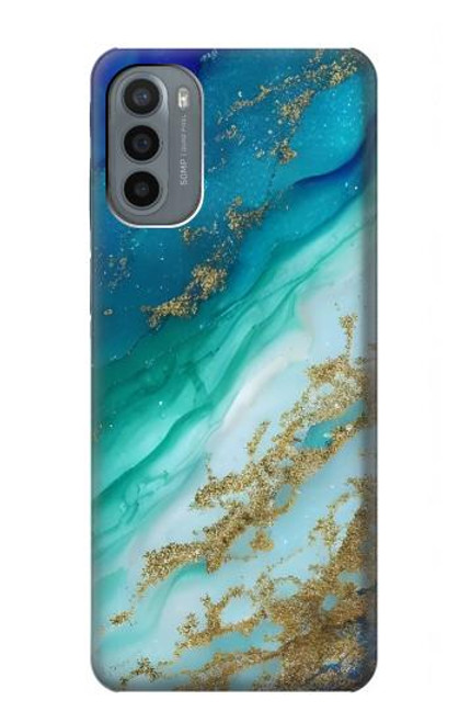 S3920 Abstract Ocean Blue Color Mixed Emerald Hülle Schutzhülle Taschen für Motorola Moto G31