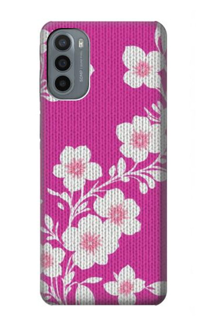 S3924 Cherry Blossom Pink Background Hülle Schutzhülle Taschen für Motorola Moto G31