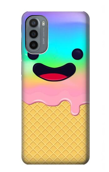 S3939 Ice Cream Cute Smile Hülle Schutzhülle Taschen für Motorola Moto G31