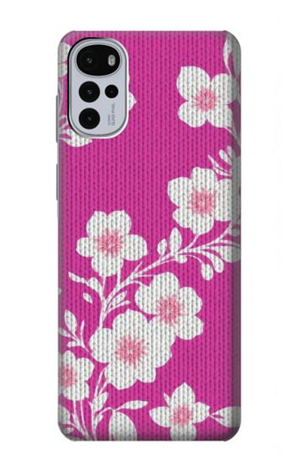 S3924 Cherry Blossom Pink Background Hülle Schutzhülle Taschen für Motorola Moto G22