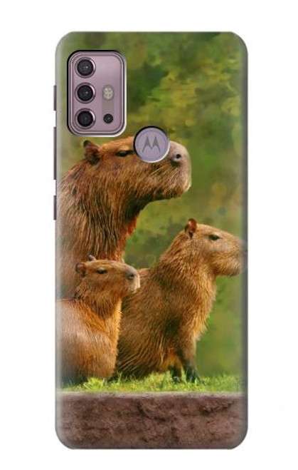S3917 Capybara Family Giant Guinea Pig Hülle Schutzhülle Taschen für Motorola Moto G30, G20, G10