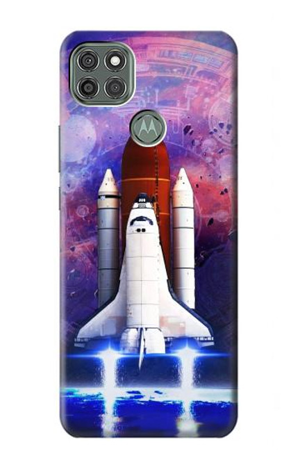 S3913 Colorful Nebula Space Shuttle Hülle Schutzhülle Taschen für Motorola Moto G9 Power