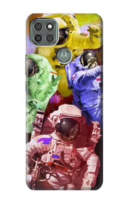 S3914 Colorful Nebula Astronaut Suit Galaxy Hülle Schutzhülle Taschen für Motorola Moto G9 Power