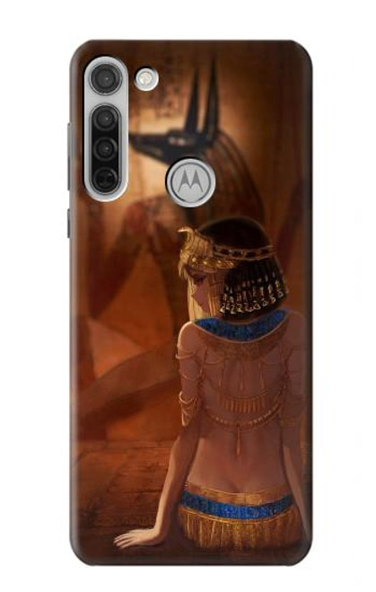 S3919 Egyptian Queen Cleopatra Anubis Hülle Schutzhülle Taschen für Motorola Moto G8