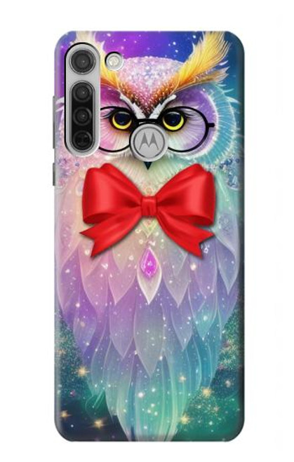 S3934 Fantasy Nerd Owl Hülle Schutzhülle Taschen für Motorola Moto G8