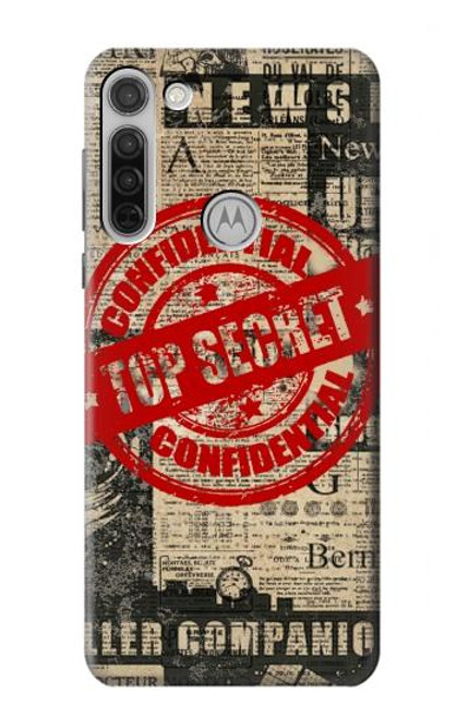 S3937 Text Top Secret Art Vintage Hülle Schutzhülle Taschen für Motorola Moto G8