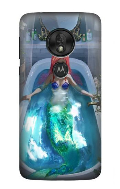 S3912 Cute Little Mermaid Aqua Spa Hülle Schutzhülle Taschen für Motorola Moto G7 Play