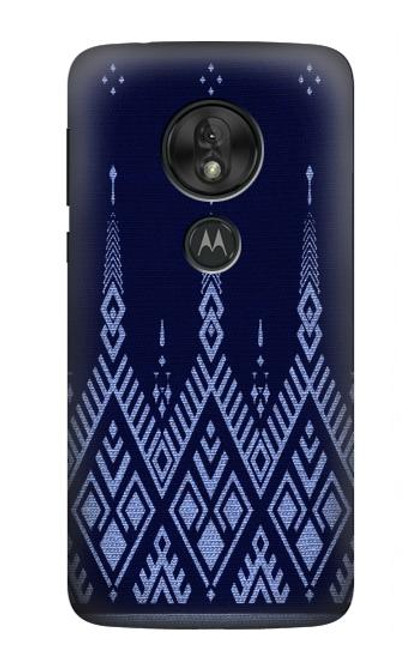 S3950 Textile Thai Blue Pattern Hülle Schutzhülle Taschen für Motorola Moto G7 Play
