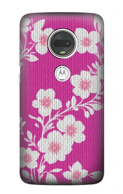 S3924 Cherry Blossom Pink Background Hülle Schutzhülle Taschen für Motorola Moto G7, Moto G7 Plus