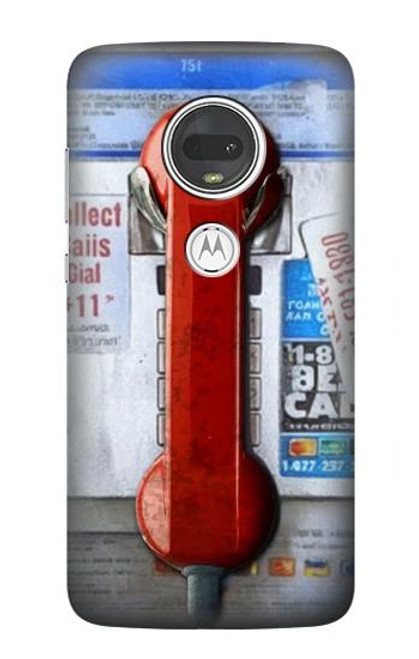 S3925 Collage Vintage Pay Phone Hülle Schutzhülle Taschen für Motorola Moto G7, Moto G7 Plus
