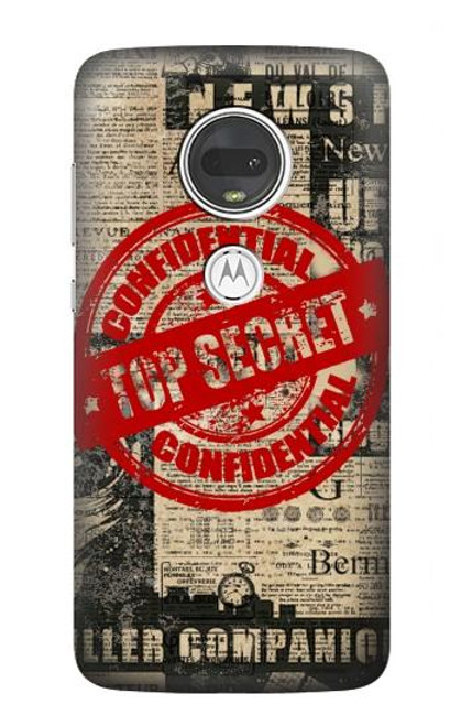 S3937 Text Top Secret Art Vintage Hülle Schutzhülle Taschen für Motorola Moto G7, Moto G7 Plus