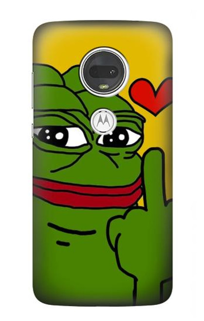 S3945 Pepe Love Middle Finger Hülle Schutzhülle Taschen für Motorola Moto G7, Moto G7 Plus