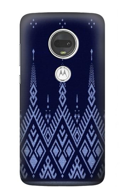 S3950 Textile Thai Blue Pattern Hülle Schutzhülle Taschen für Motorola Moto G7, Moto G7 Plus