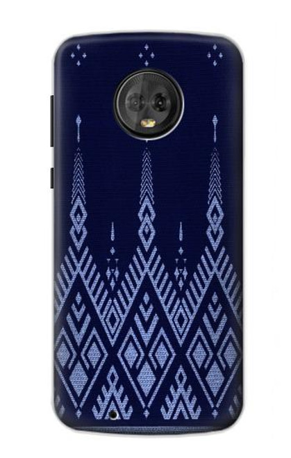 S3950 Textile Thai Blue Pattern Hülle Schutzhülle Taschen für Motorola Moto G6