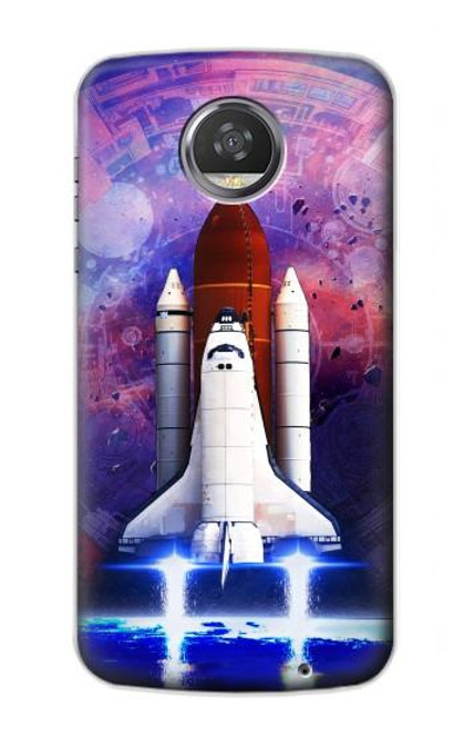 S3913 Colorful Nebula Space Shuttle Hülle Schutzhülle Taschen für Motorola Moto Z2 Play, Z2 Force