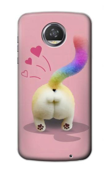 S3923 Cat Bottom Rainbow Tail Hülle Schutzhülle Taschen für Motorola Moto Z2 Play, Z2 Force