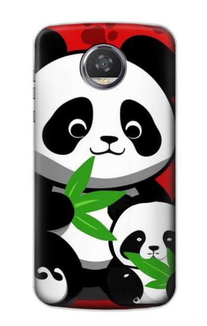 S3929 Cute Panda Eating Bamboo Hülle Schutzhülle Taschen für Motorola Moto Z2 Play, Z2 Force
