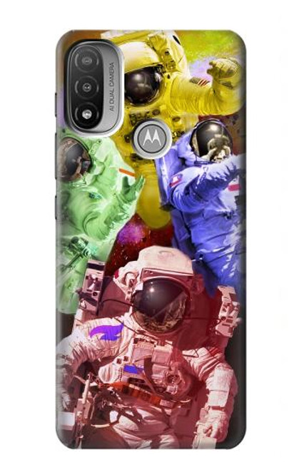 S3914 Colorful Nebula Astronaut Suit Galaxy Hülle Schutzhülle Taschen für Motorola Moto E20,E30,E40