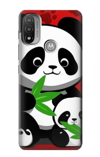 S3929 Cute Panda Eating Bamboo Hülle Schutzhülle Taschen für Motorola Moto E20,E30,E40