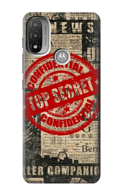 S3937 Text Top Secret Art Vintage Hülle Schutzhülle Taschen für Motorola Moto E20,E30,E40