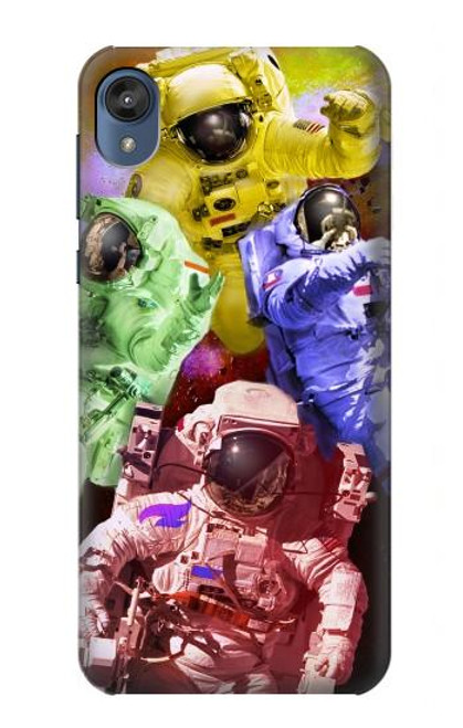 S3914 Colorful Nebula Astronaut Suit Galaxy Hülle Schutzhülle Taschen für Motorola Moto E6, Moto E (6th Gen)