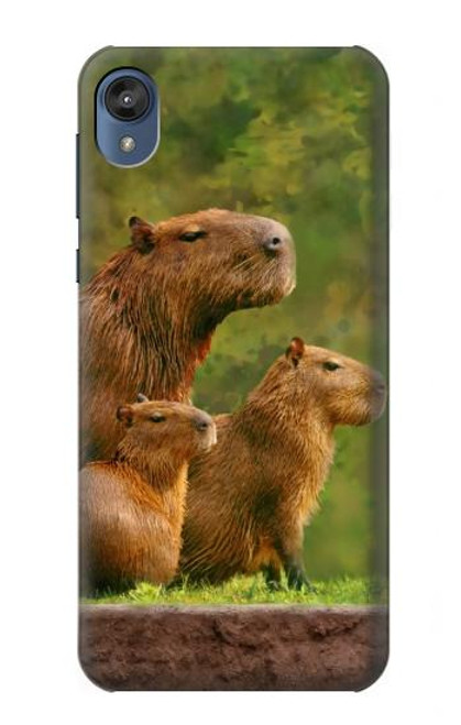 S3917 Capybara Family Giant Guinea Pig Hülle Schutzhülle Taschen für Motorola Moto E6, Moto E (6th Gen)
