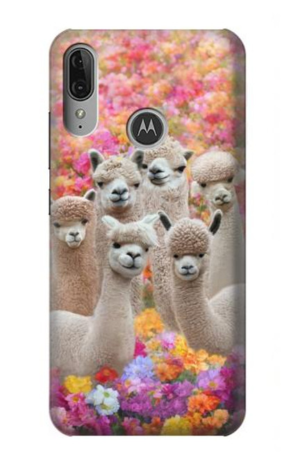 S3916 Alpaca Family Baby Alpaca Hülle Schutzhülle Taschen für Motorola Moto E6 Plus, Moto E6s
