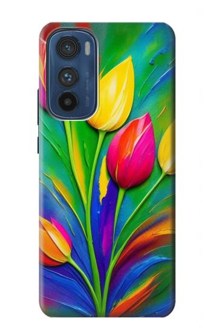 S3926 Colorful Tulip Oil Painting Hülle Schutzhülle Taschen für Motorola Edge 30