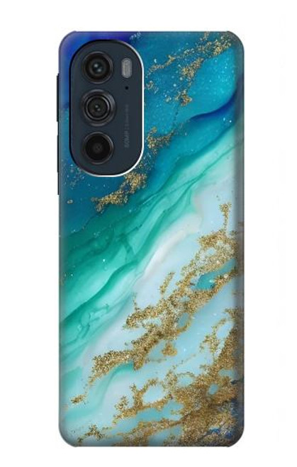 S3920 Abstract Ocean Blue Color Mixed Emerald Hülle Schutzhülle Taschen für Motorola Edge 30 Pro