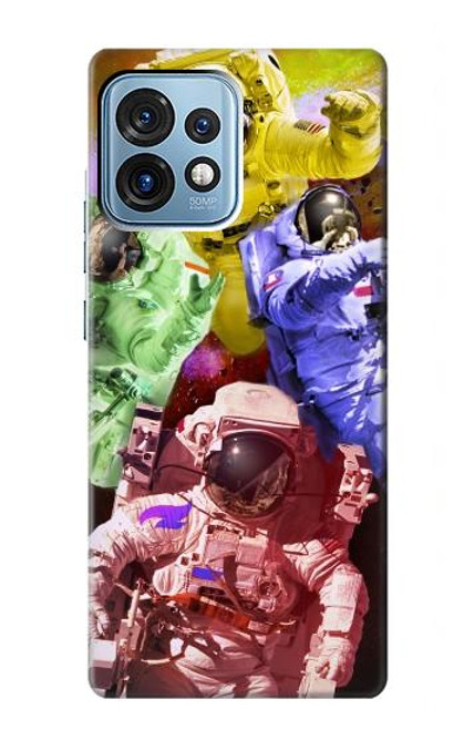 S3914 Colorful Nebula Astronaut Suit Galaxy Hülle Schutzhülle Taschen für Motorola Edge+ (2023), X40, X40 Pro, Edge 40 Pro
