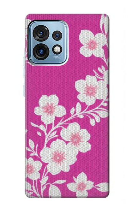 S3924 Cherry Blossom Pink Background Hülle Schutzhülle Taschen für Motorola Edge+ (2023), X40, X40 Pro, Edge 40 Pro