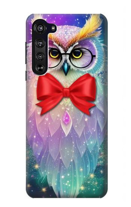 S3934 Fantasy Nerd Owl Hülle Schutzhülle Taschen für Motorola Edge