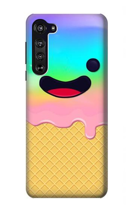 S3939 Ice Cream Cute Smile Hülle Schutzhülle Taschen für Motorola Edge